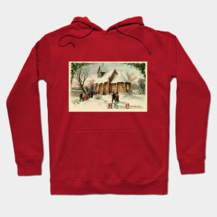 Vintage Christmas Church Parishioners Hoodie